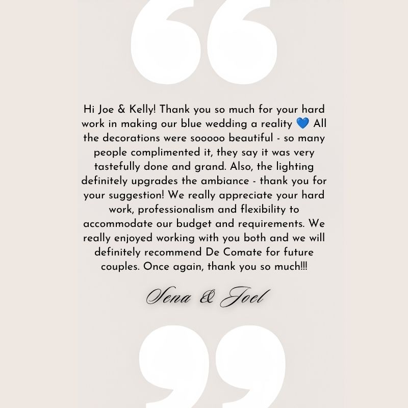 Lena & Joel - De Comate Testimonial