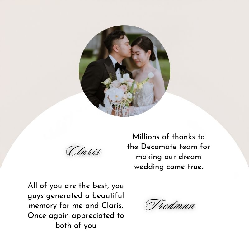 Claris & Fredmun - De Comate Wedding Client Testimonial